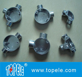 TOPELE 20mm / 25mm BS4568 / BS31 Elétrico de dois sentidos de ângulo circular de alumínio caixa de junção, acessórios de conduto elétrico