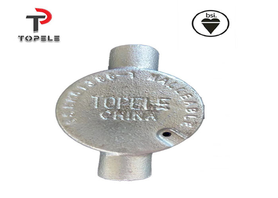 Caixa de junção circular elétrica galvanizada 20mm 25mm Ferro maleável 3 Way Hot Dip