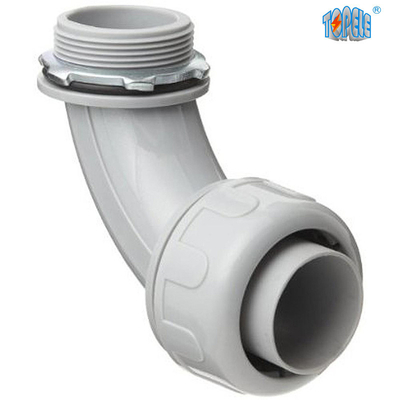 Nanômetro apertado líquido IP 68 do conector da canalização do PVC de 90 graus