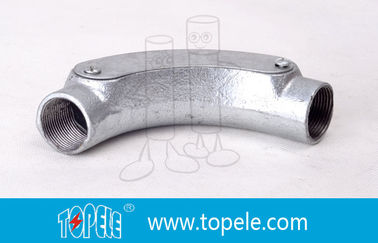 Caixa de junção circular de ferro maleável de cotovelo de ferro 20MM 3 / 4 ′′, 1 ′′BS4568 GI com buraco com toque