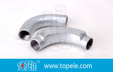 Caixa de junção circular de ferro maleável de cotovelo de ferro 20MM 3 / 4 ′′, 1 ′′BS4568 GI com buraco com toque