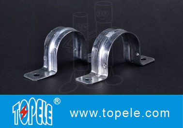 Acessórios de conduta EMT, aço galvanizado / zincado com dois buracos EMT Conduit Strap OEM