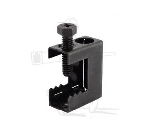 Grampos de feixe de ferro maleável, equipamentos de tubulação Grampos de feixe de ferro galvanizado superior universal OEM / Lay In Lugs / aço de mola de esmalte preto