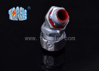 Conduto flexível e acessórios, conector de 90 graus. Zinco.