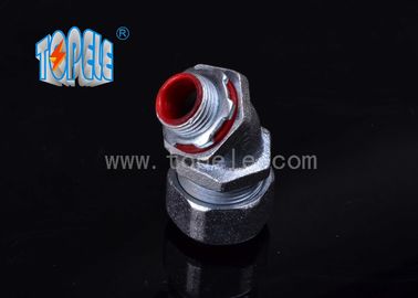 Conduto flexível e acessórios, conector de 90 graus. Zinco.