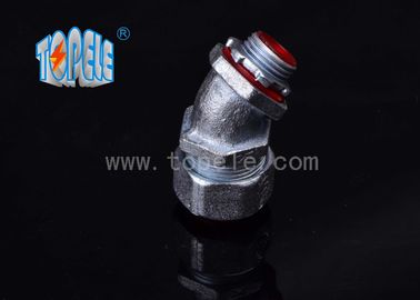 Conduto flexível e acessórios, conector de 90 graus. Zinco.