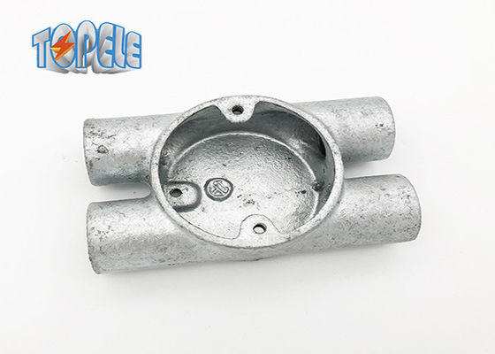 Acessórios de conduta duráveis de Gi BS4568 Circularmente maleável Twin Through - H Way Box