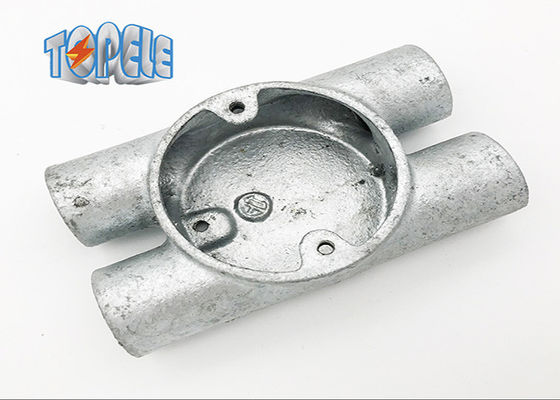 Acessórios de conduta duráveis de Gi BS4568 Circularmente maleável Twin Through - H Way Box