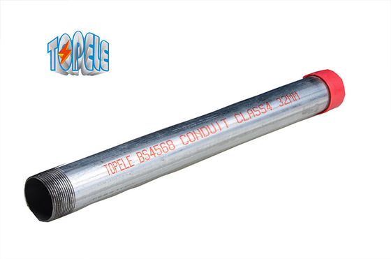 Tubos de aço galvanizado a quente BS4568 de conduta classe 4 GI com acoplador e tampa de proteção