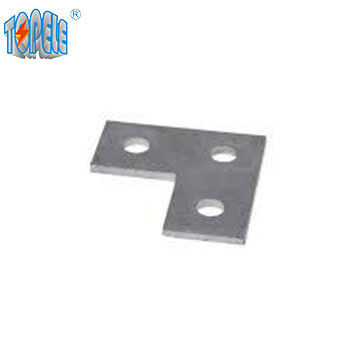 Placa de ângulo plano perfurada com 3 buracos, galvanizado, canal de unistrut