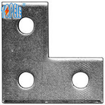 Placa de ângulo plano perfurada com 3 buracos, galvanizado, canal de unistrut