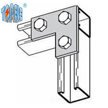 Placa de ângulo plano perfurada com 3 buracos, galvanizado, canal de unistrut