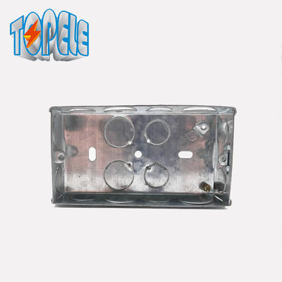 0.6mm Bs4662 2 Gang 25mm Metal Flush Box Aço