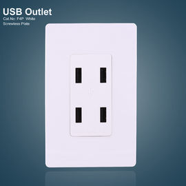 Portas USB 4 brancas GFCI Receptores USB elétrico Com placa sem parafuso