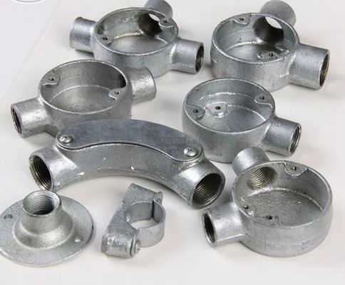 Caixa de junção elétrica de ferro maleável de alumínio galvanizado 20 mm 25 mm